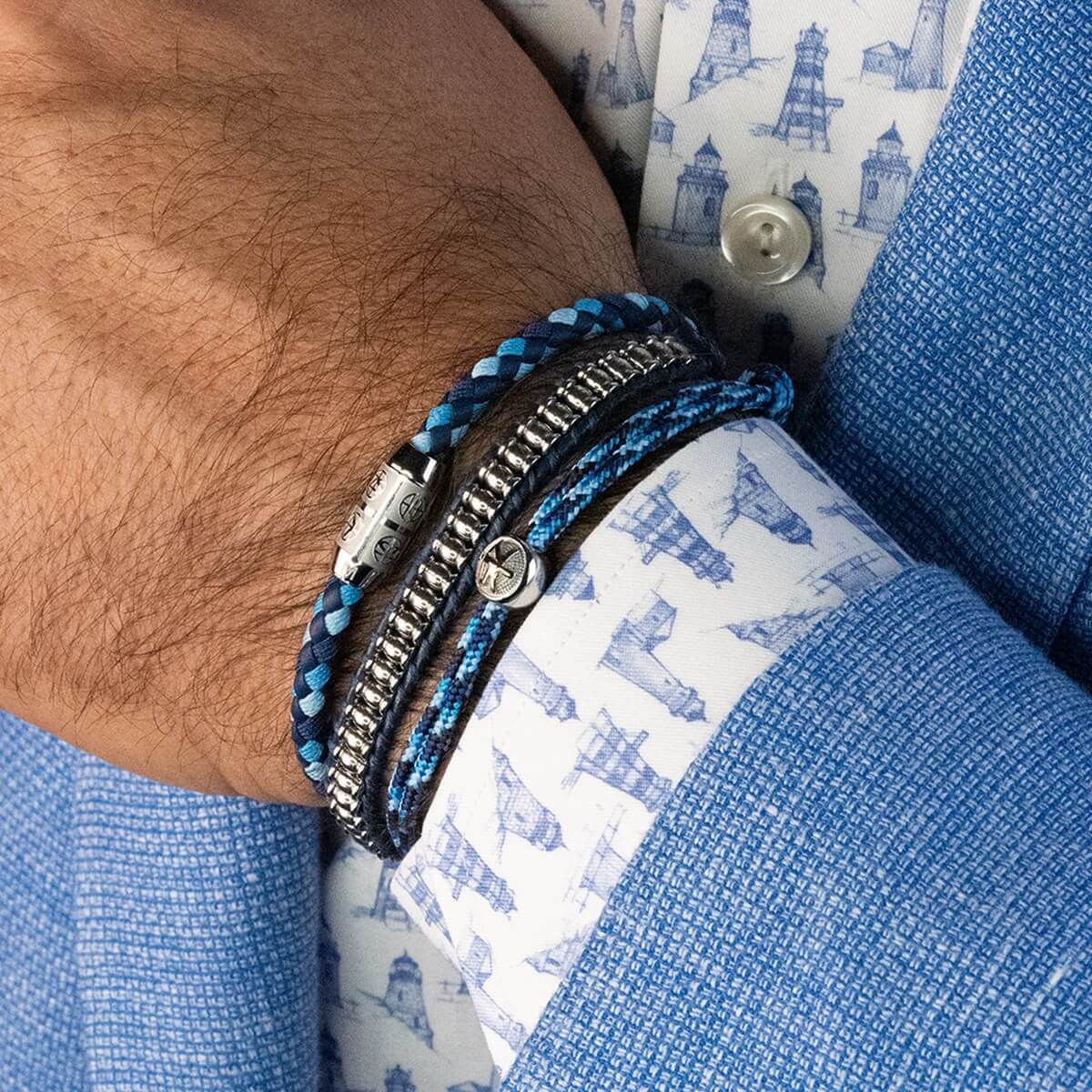 3 bracelets SET 83 * Bleu-Recyclé
