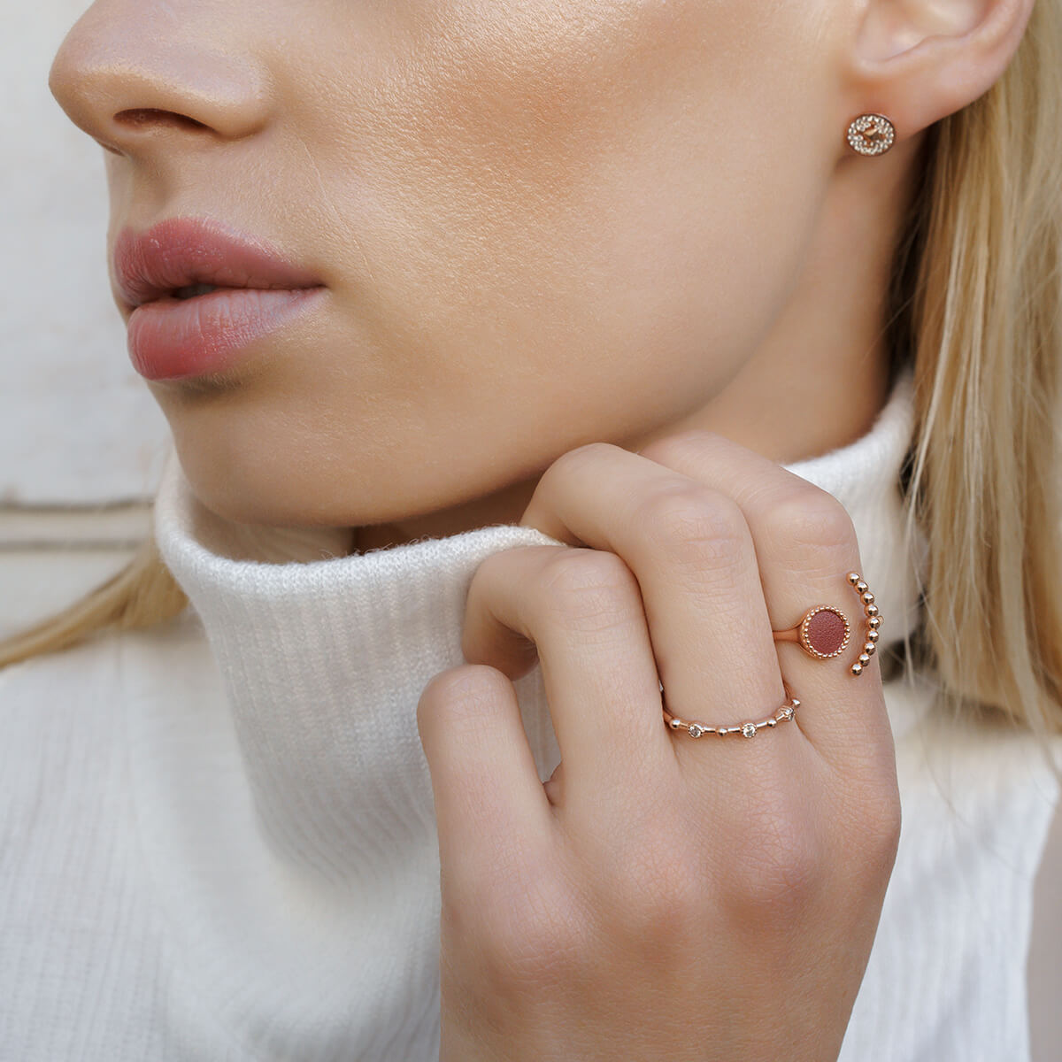 Bague PERLEE Amaranth Or Rose