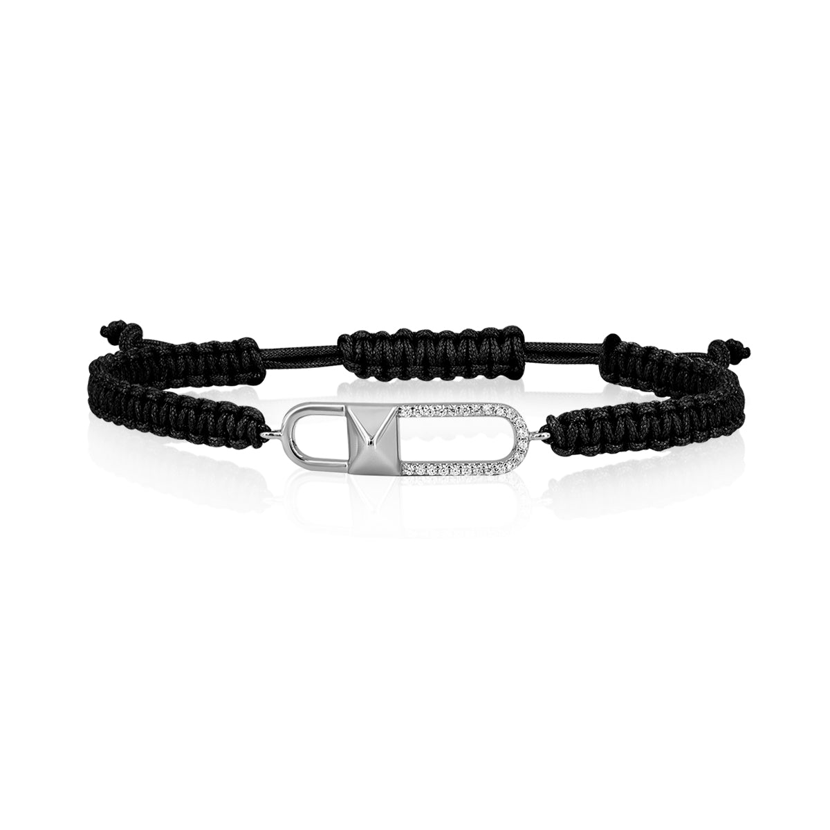 ARGENT 925 * Bracelet LIEN VOYAGE Macra Noir