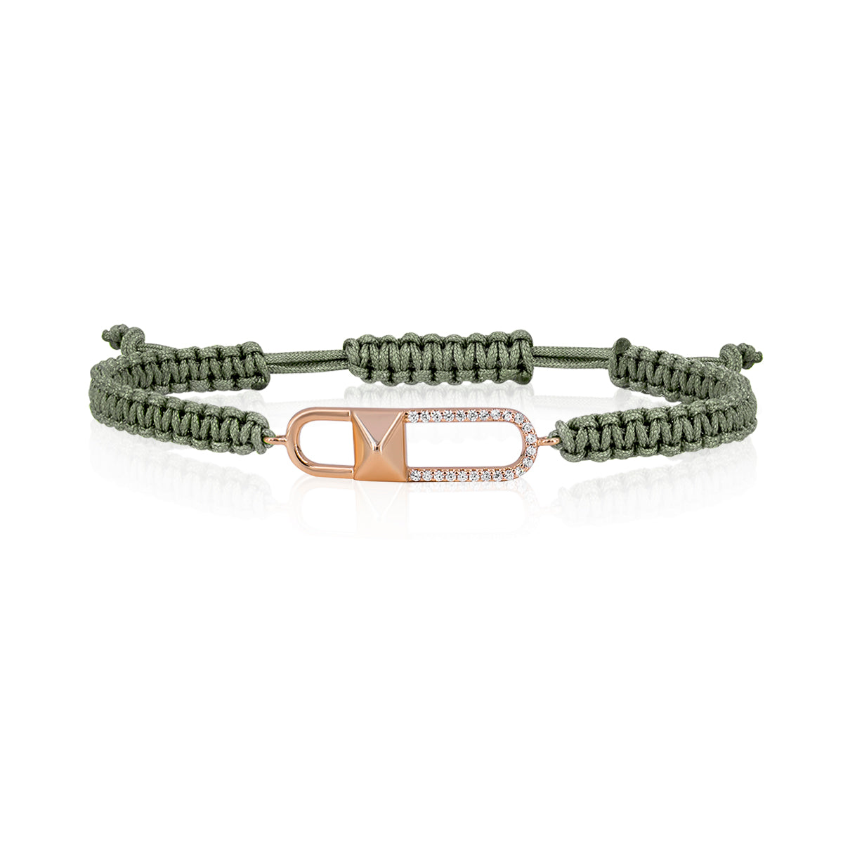 ARGENT 925 * Bracelet LIEN VOYAGE Macra Olive RO