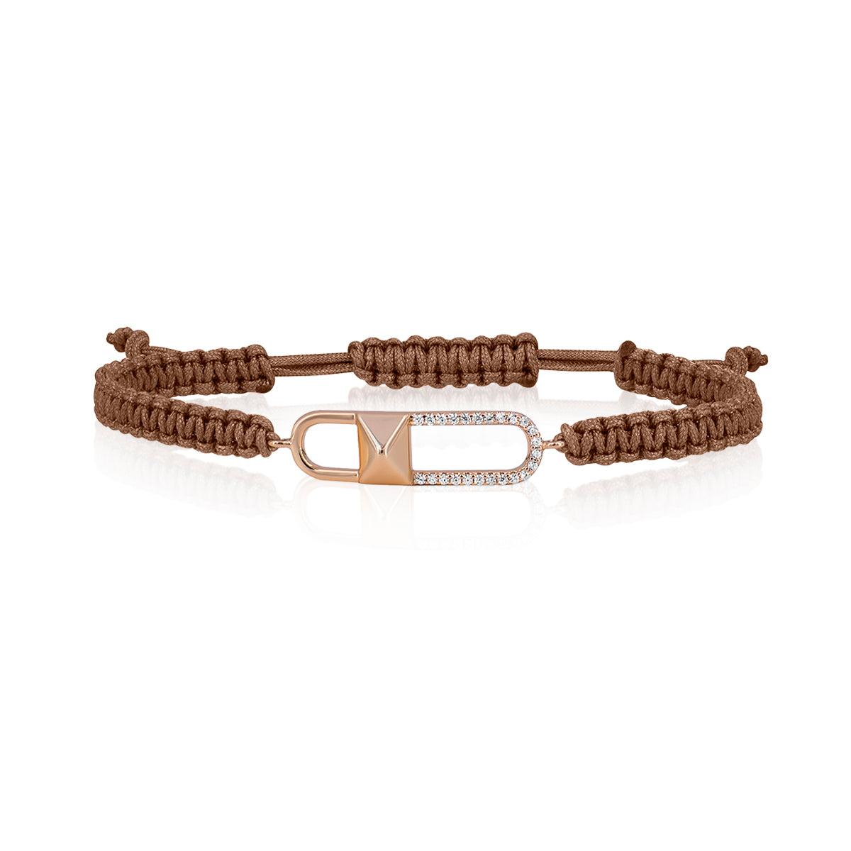 ARGENT 925 * Bracelet LIEN VOYAGE Macra Bronze Or Rose