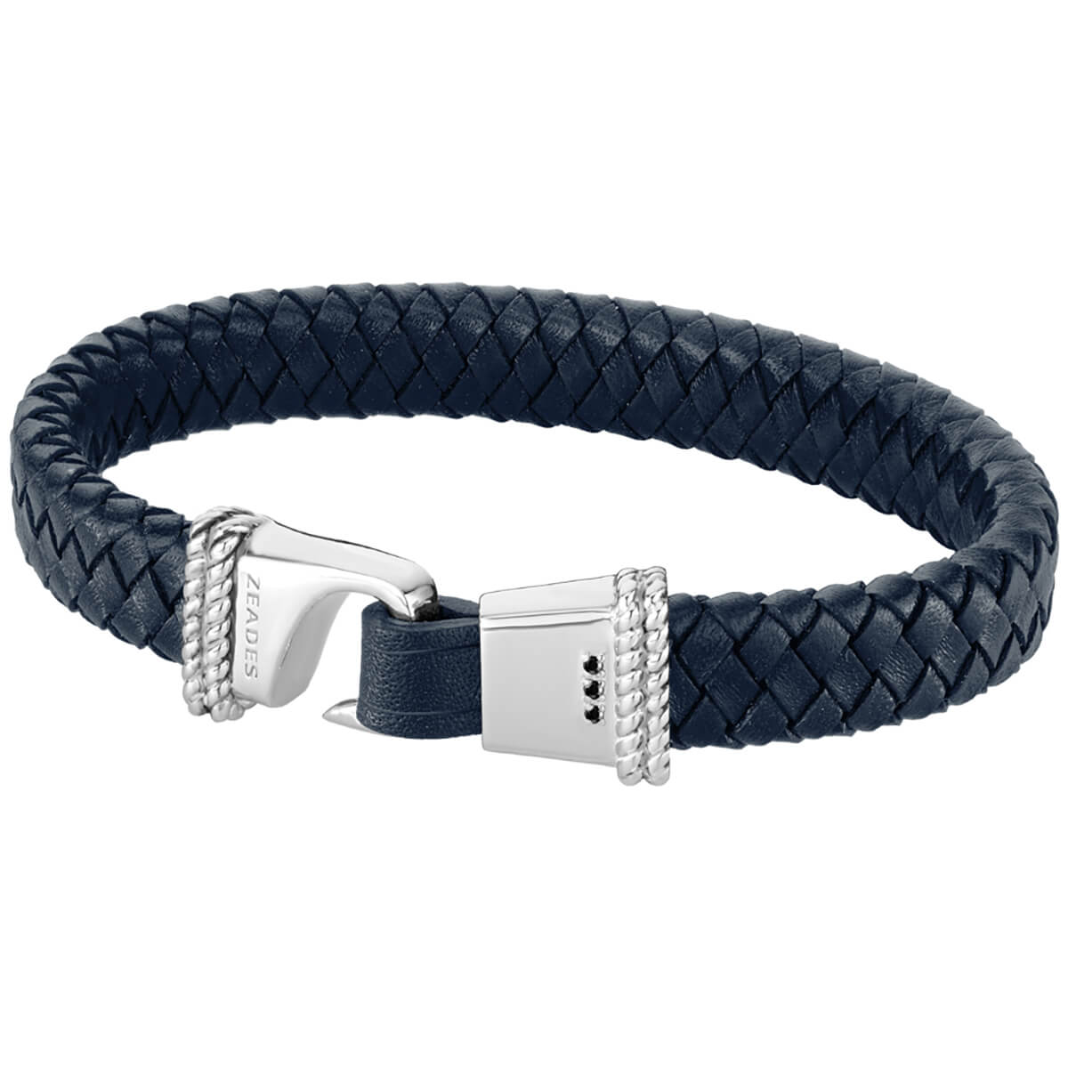 ARGENT 925 * Bracelet TANGON CORDE Bleu Abysse SI
