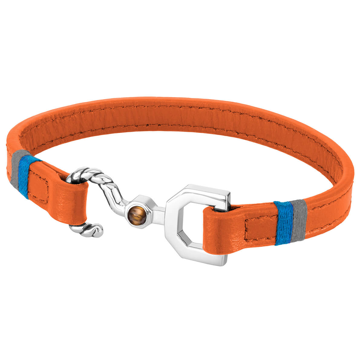 ARGENT 925 * Bracelet CPT CROCHET Orange SI