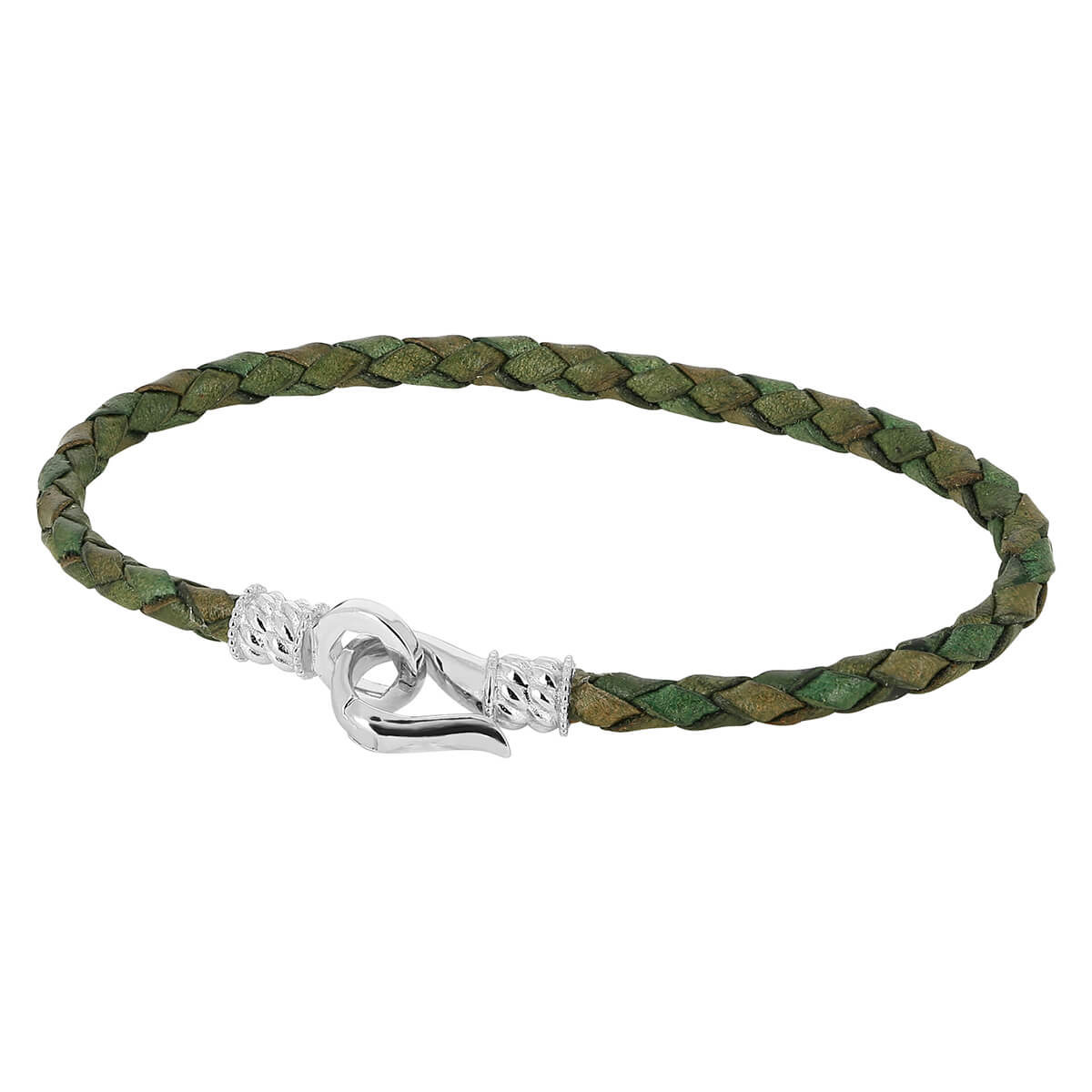 925 SILVER * Bracelet CAPTURE 3S Green Leather