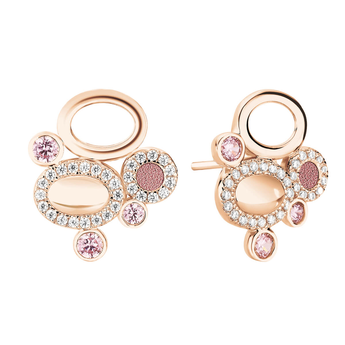 Boucles d'oreilles GALETS Rose RO