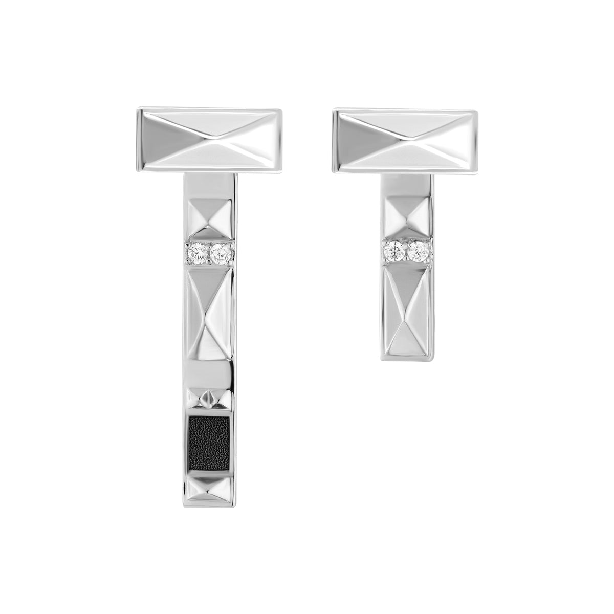 Asymmetric Earrings VOYAGE MANHATTAN Black SI