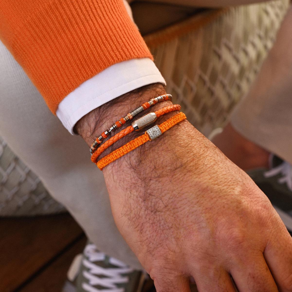Bracelet ALCANTARA Orange Imp.Jasper