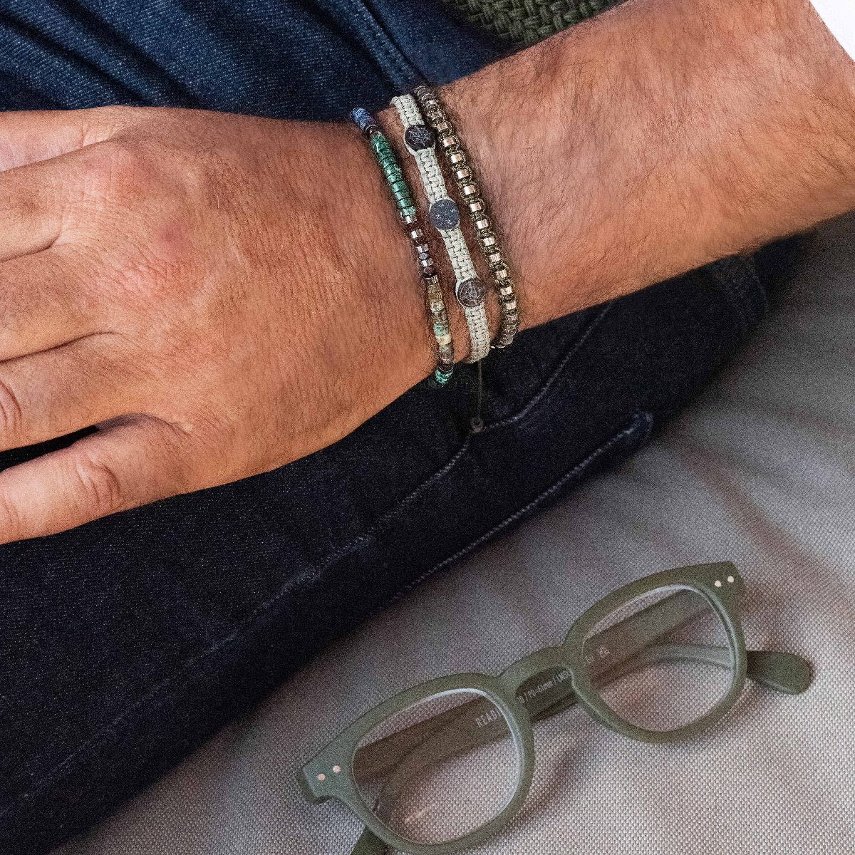 3 bracelets SET 212 - Kaki-Recyclé