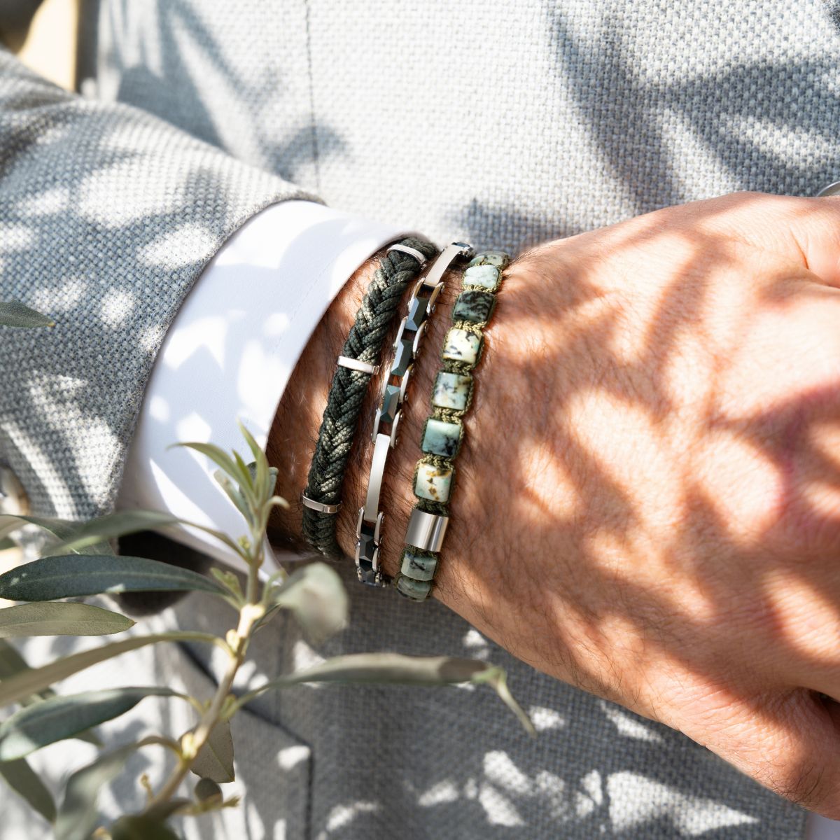 3 bracelets SET 236 - Kaki-Vert
