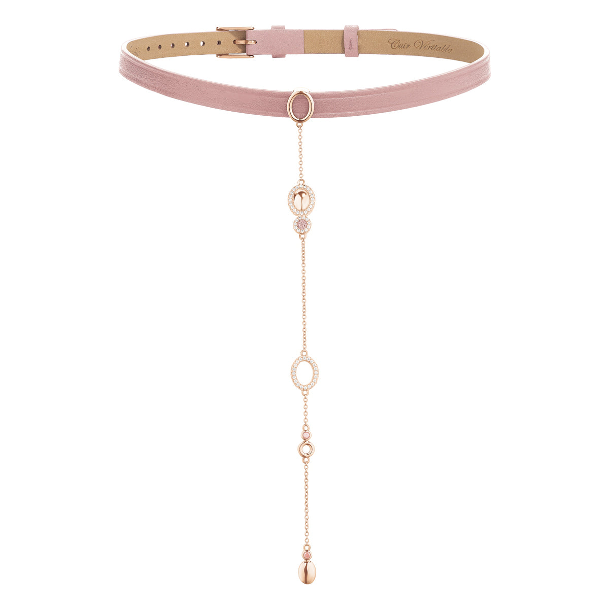 Choker GALETS RIVIERE Rose RO