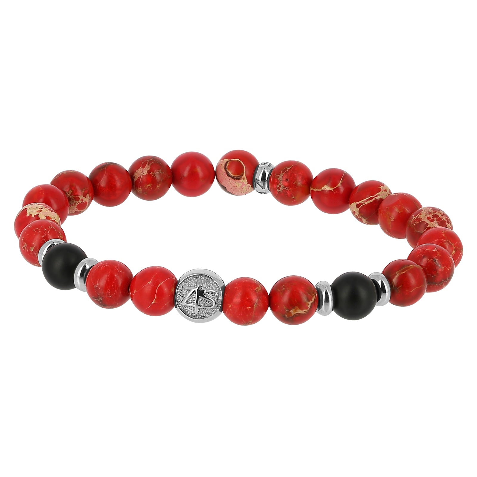 3 bracelets SET 211 - Rouge-Noir Agate
