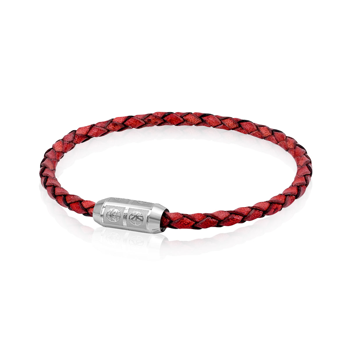 Bracelet DAMIER ZS 4S Red Vintage Leather