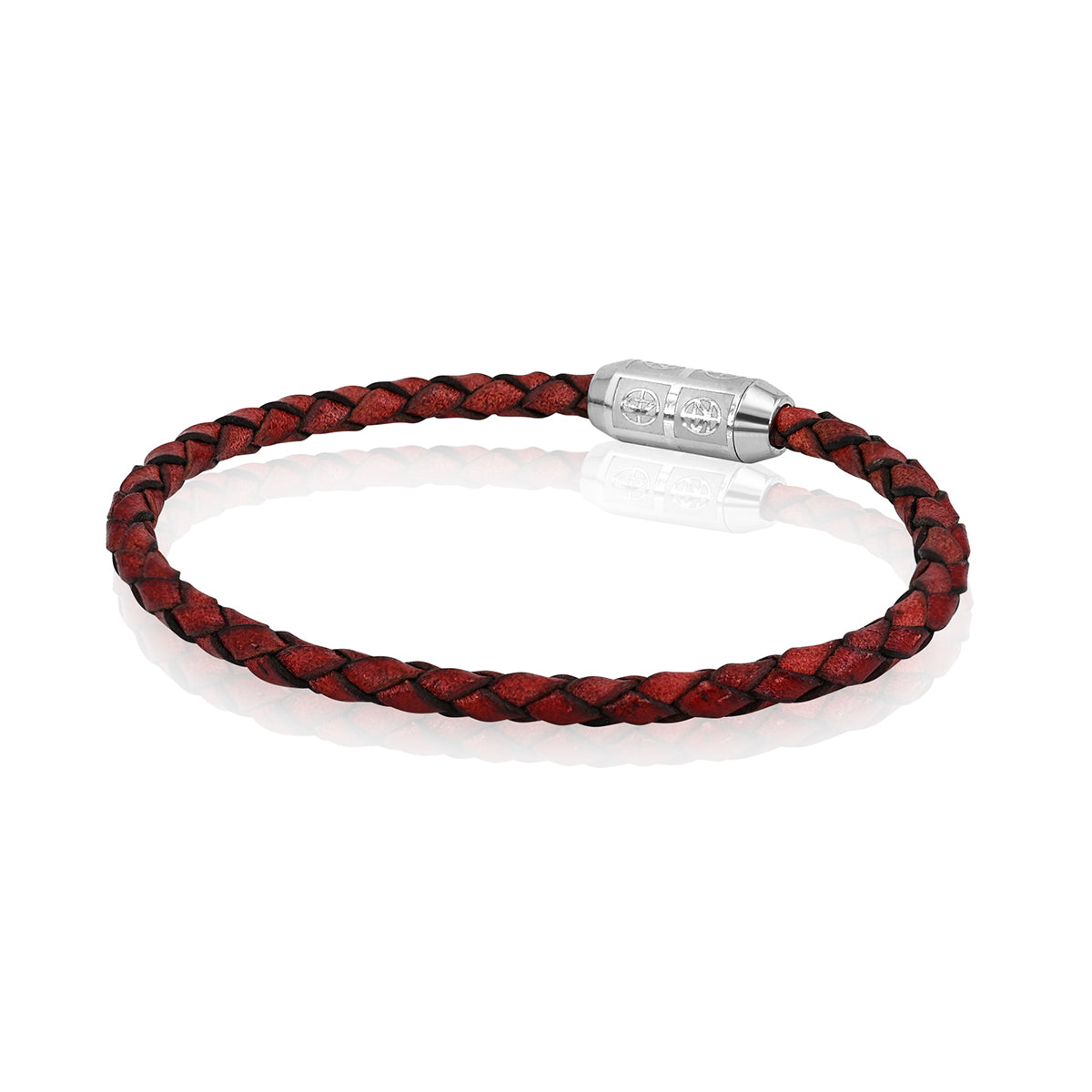 Bracelet DAMIER ZS 4S Red Vintage Leather