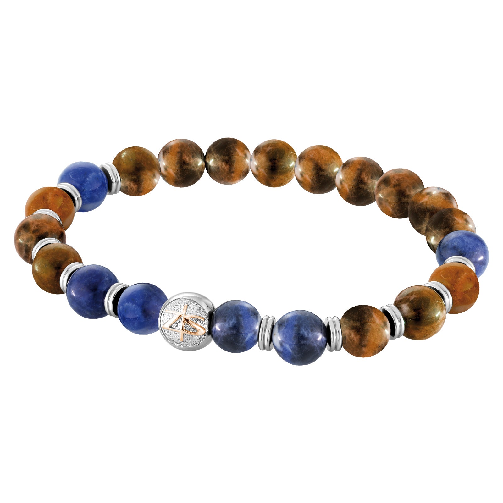2 bracelets SET 112 - Blue-Brown Tiger Eye
