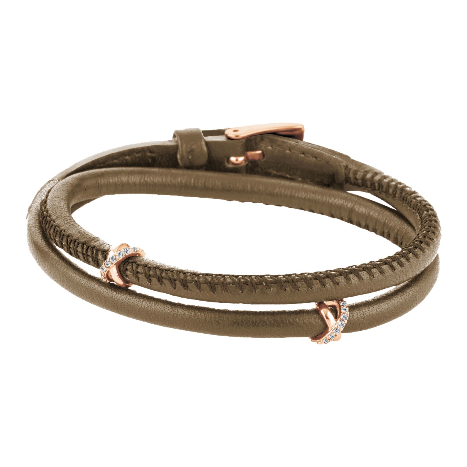 Bracelet A-MER-ELLE 2R Taupe IPR