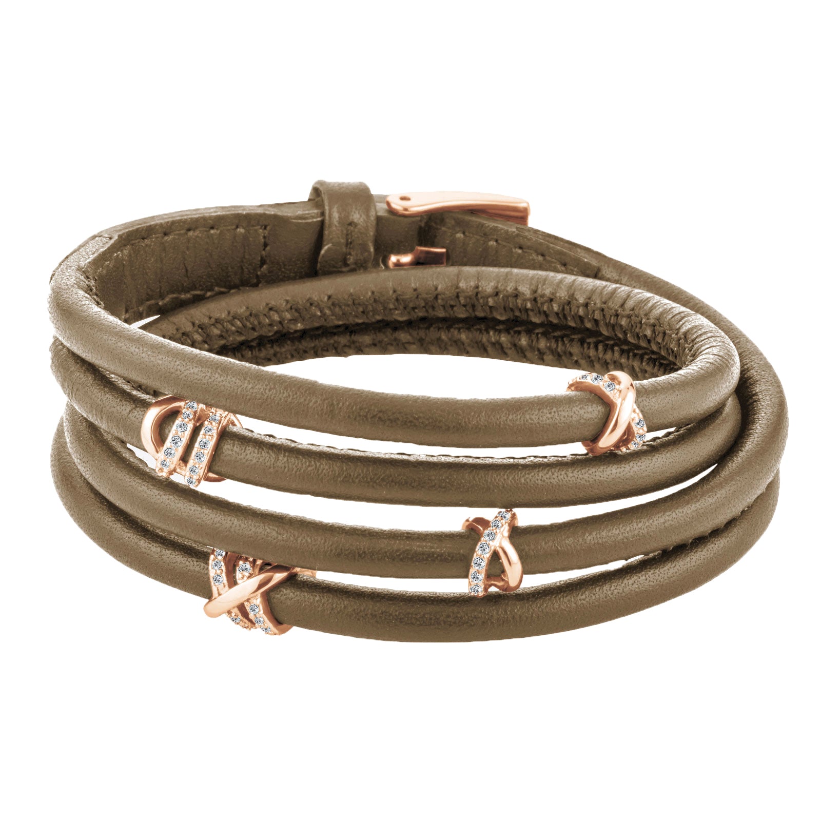 Bracelet A-MER-ELLE 4R Taupe IPR