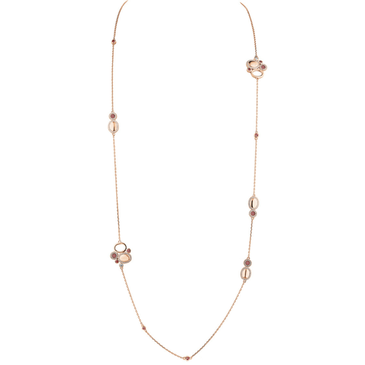 Long Sautoir Necklace GALETS Amaranth RO