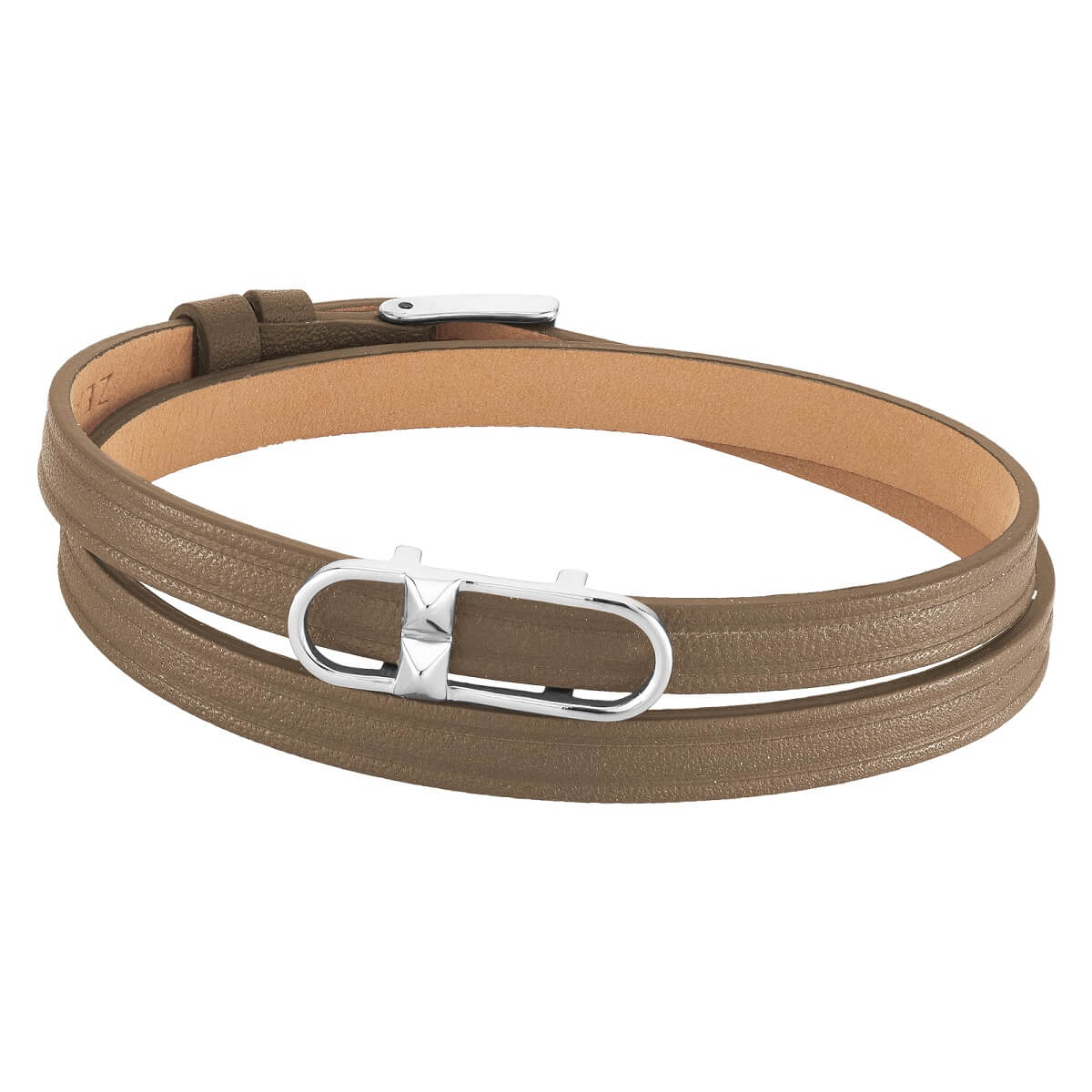 2 en 1, Ras de Cou & Bracelet LIEN VOYAGE 6DT Taupe SI