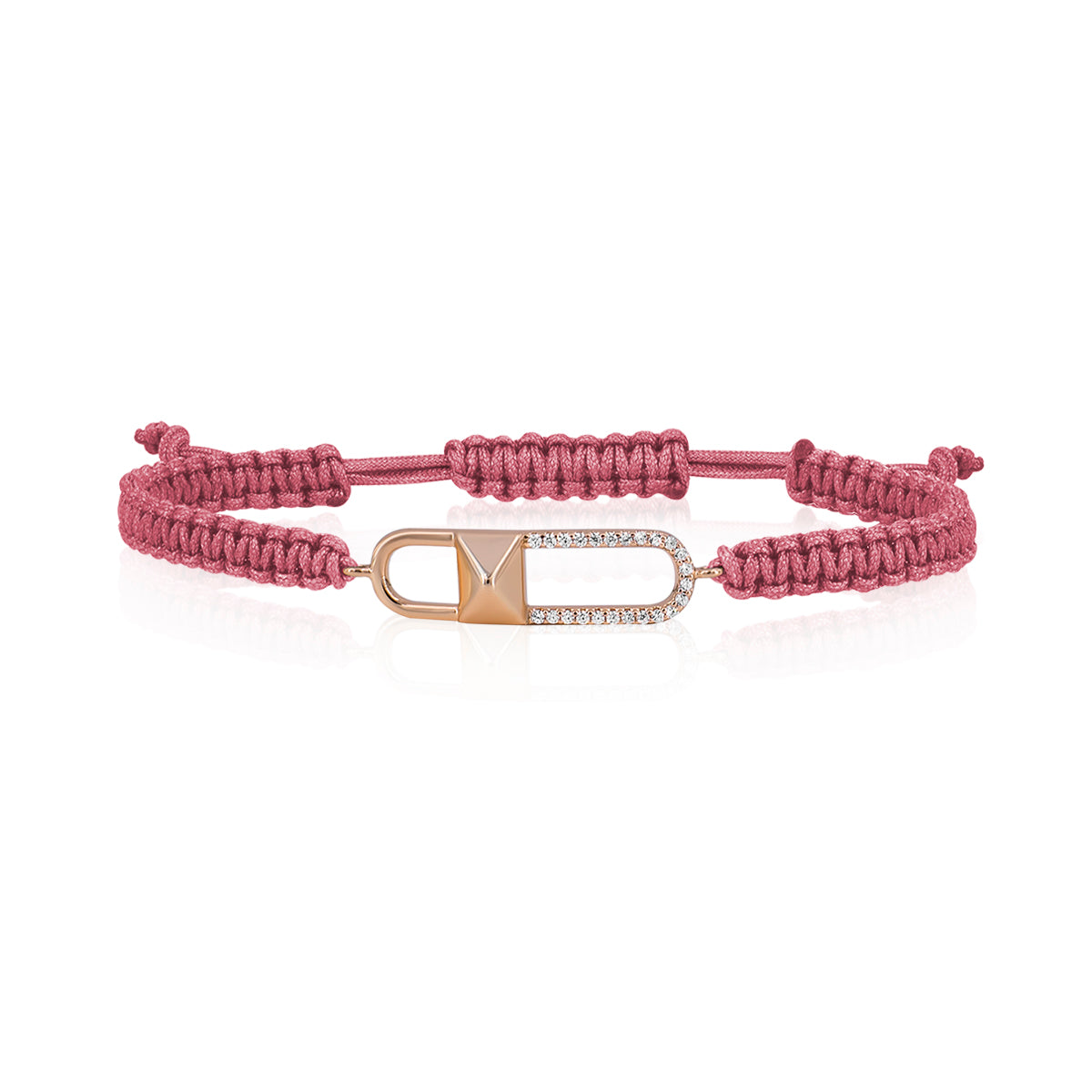 ARGENT 925 * Bracelet LIEN VOYAGE Macra Or Rose