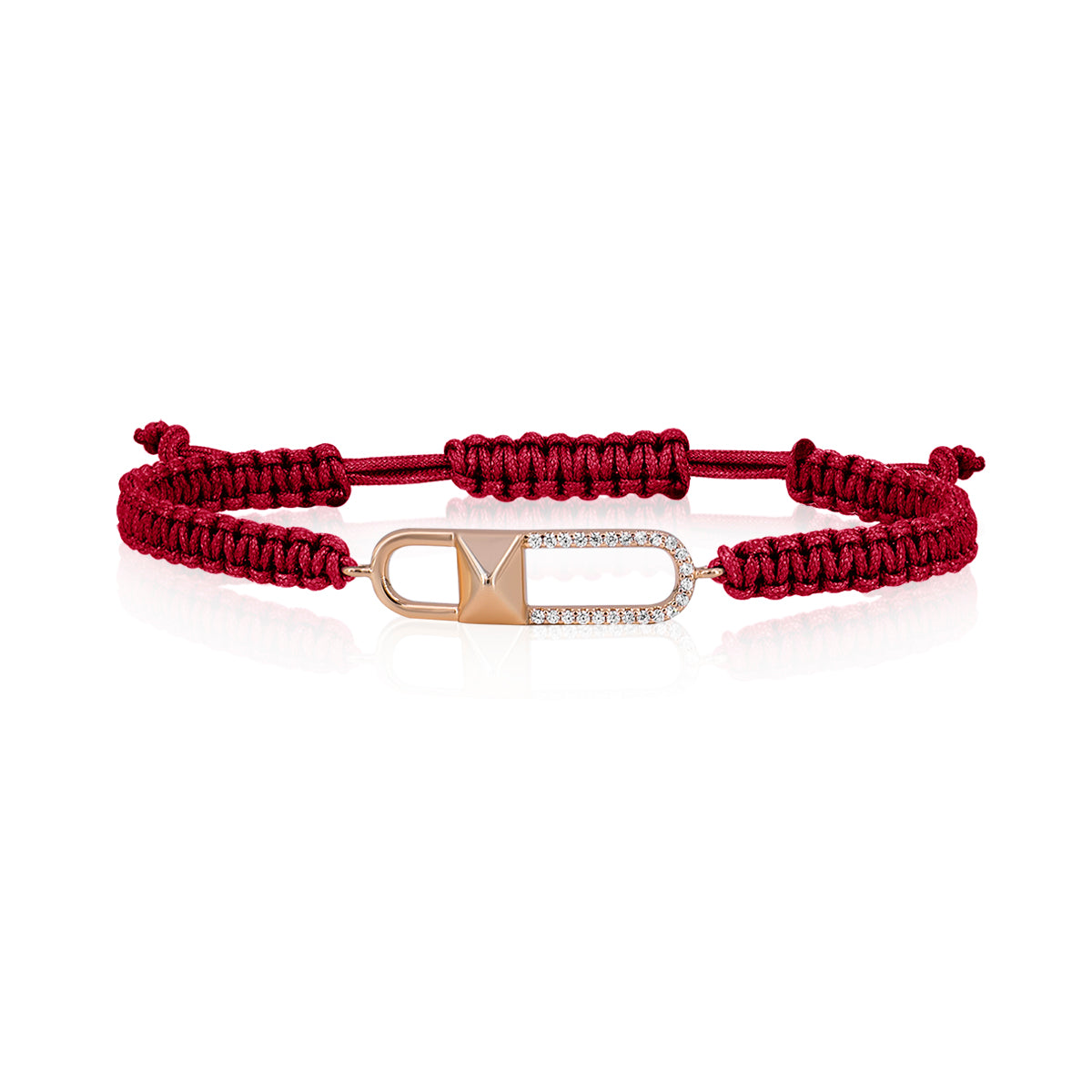 ARGENT 925 * Bracelet LIEN VOYAGE Macra Amarante Or Rose