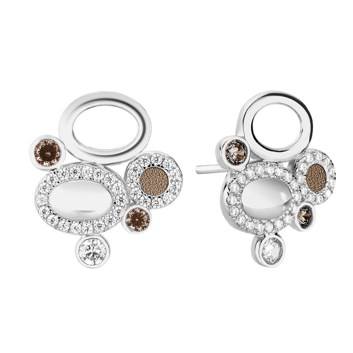 Earrings GALETS Taupe SI