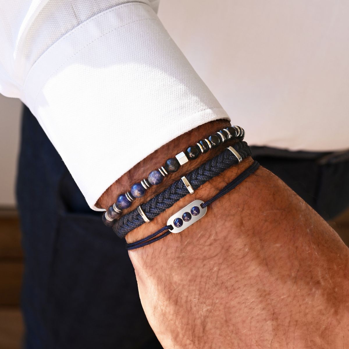 3 Bracelets SET 312 - Lapis Lazuli