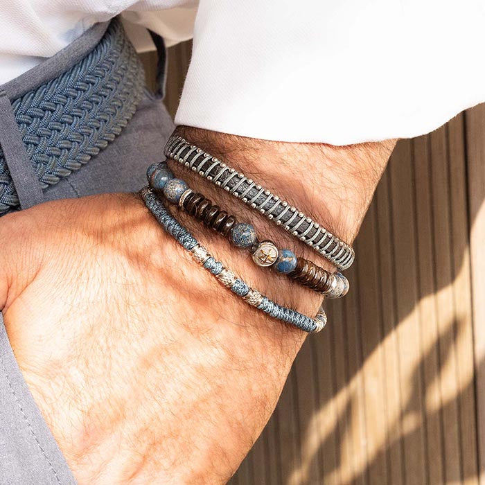 3 bracelets SET 218 - Bleu-Marron