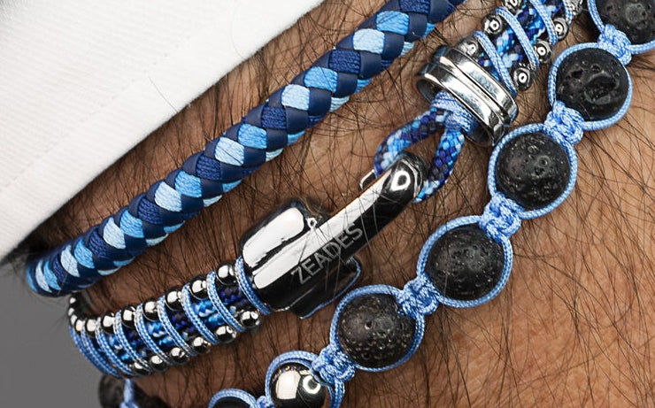 3 bracelets SET 71 - Blue-Recycled