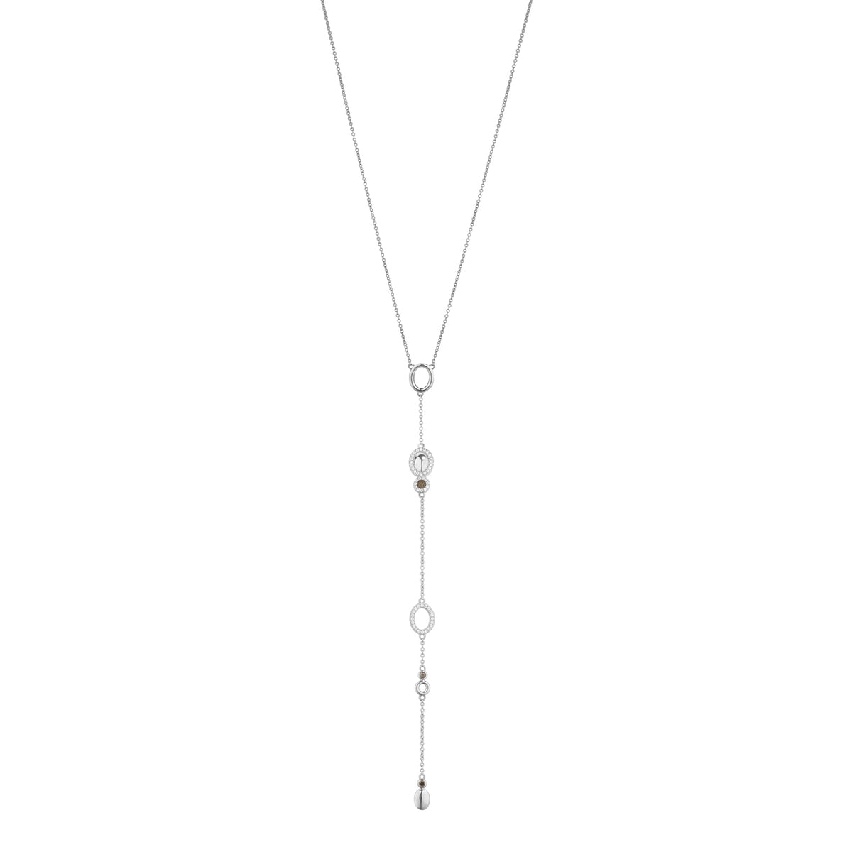 Long Y-Necklace GALETS RIVIERE Taupe SI