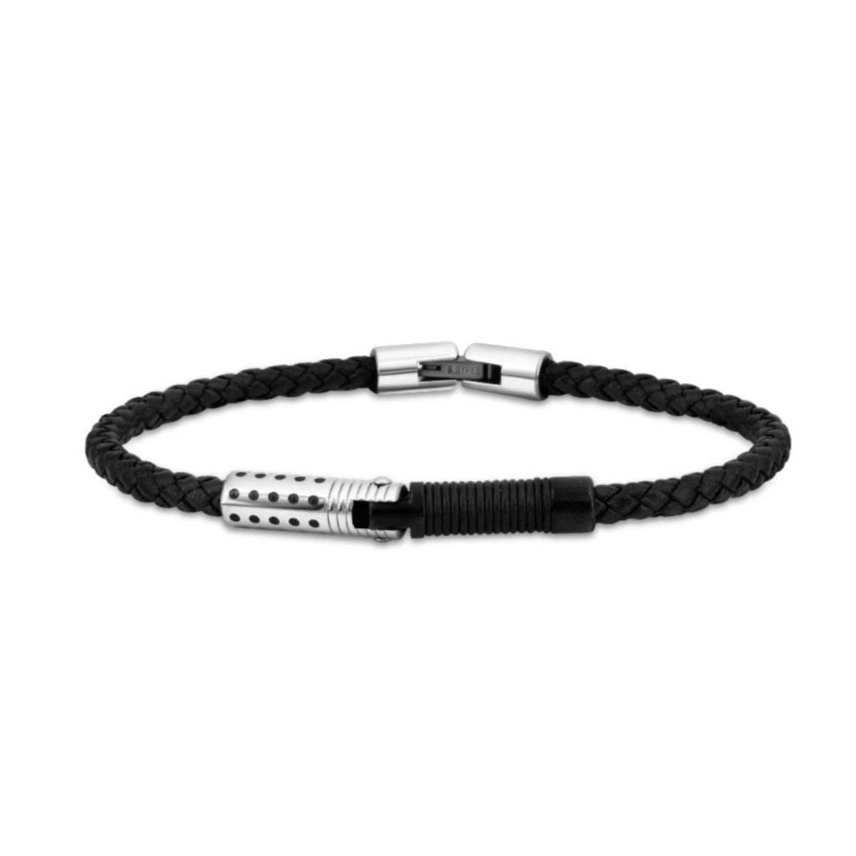 black leather bracelet