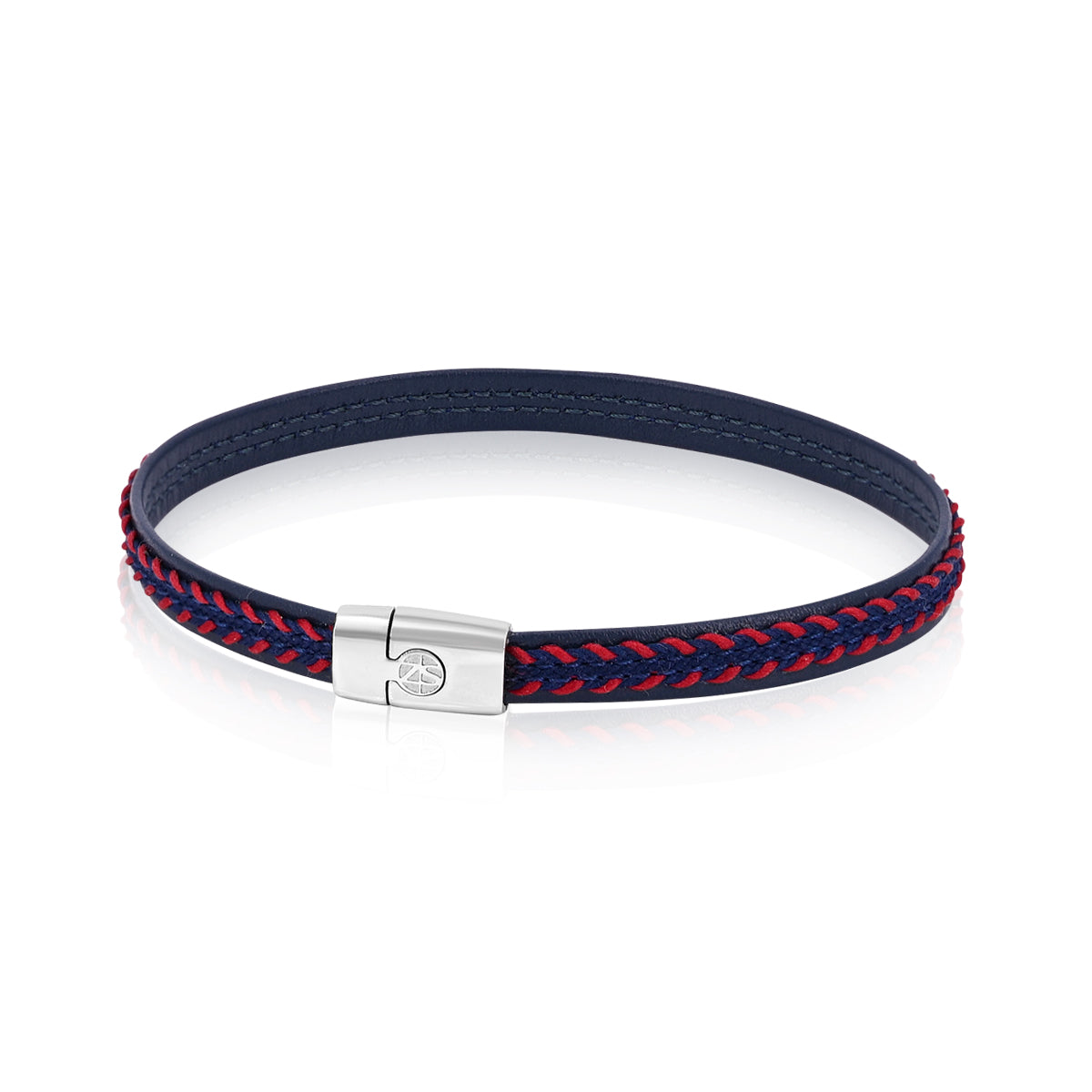 Bracelet TORNADO Blue - Red leather