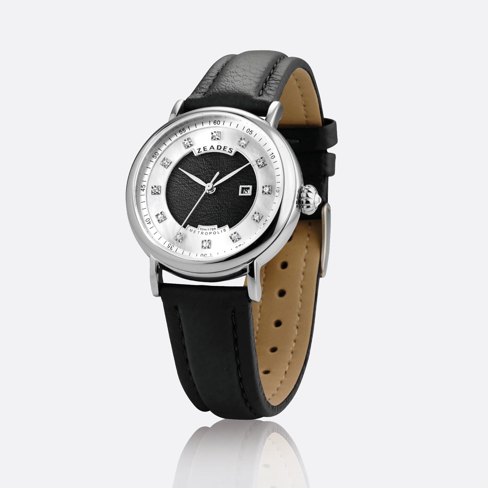 Maroquinière | Watch METROPOLIS 36 - Black Leather