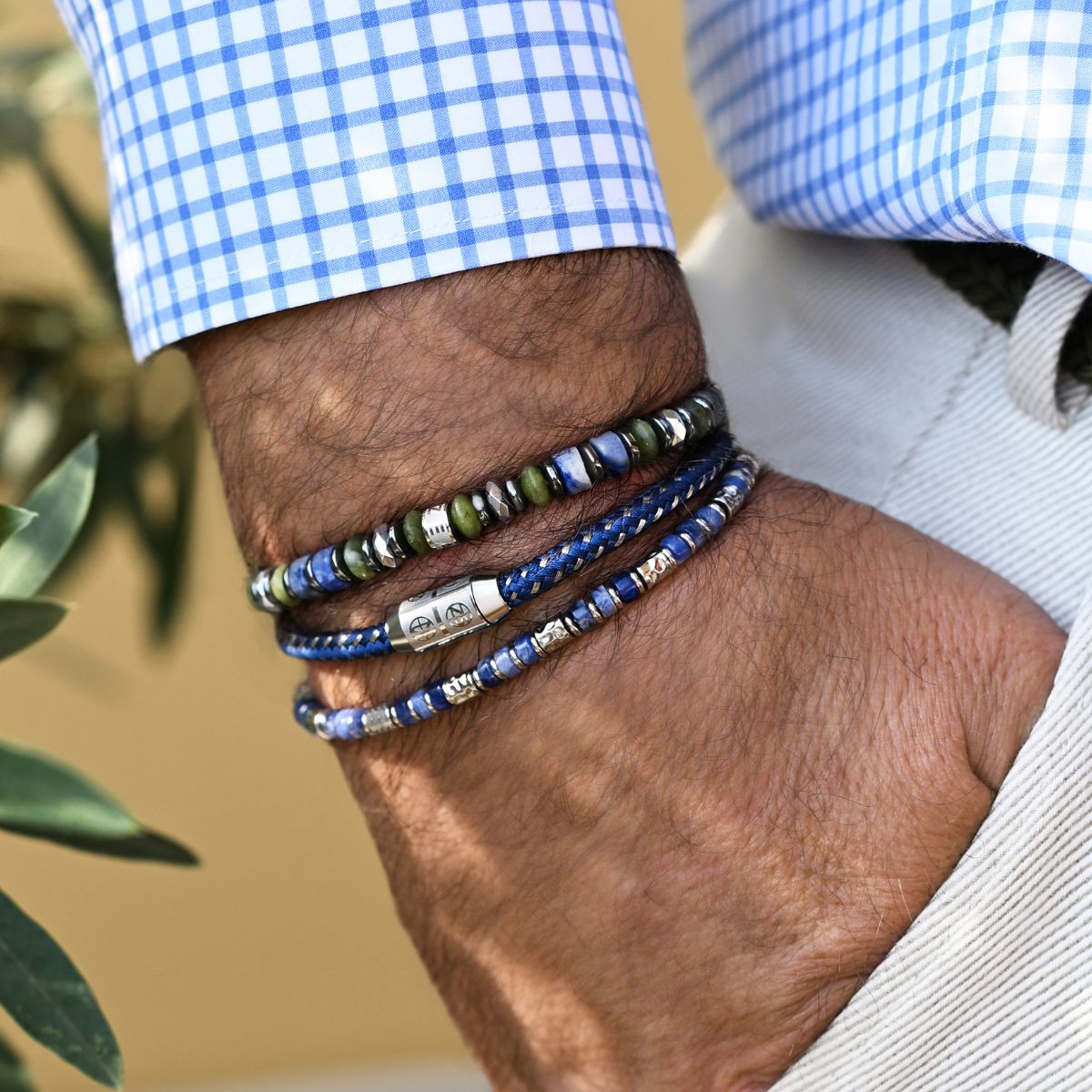 3 Bracelets SET 272 - Blue-Lapis Hematite