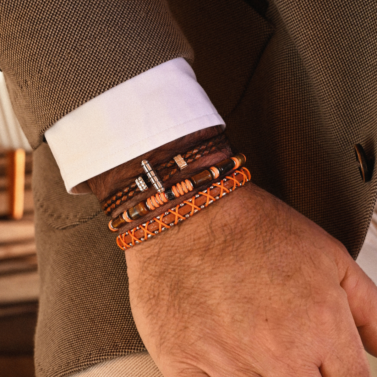 3 Bracelets SET 284 - Tiger Eye